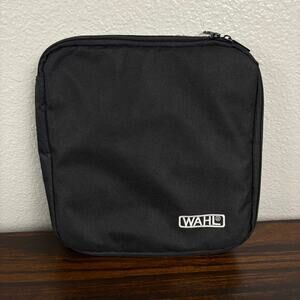 Wahl Black Zip Up Square Bag Elastic Pockets White Embroidered Logo